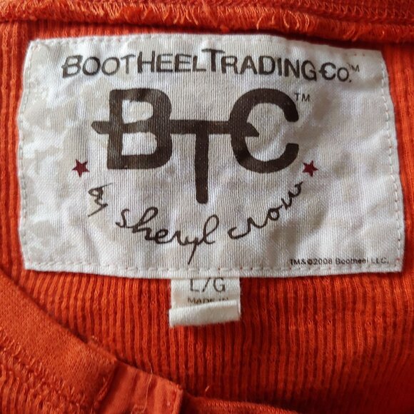 Bootheel Trading Y2K Orange Cowgirl Rodeo Country Western L-Sleeve Shirt L - Picture 9 of 10